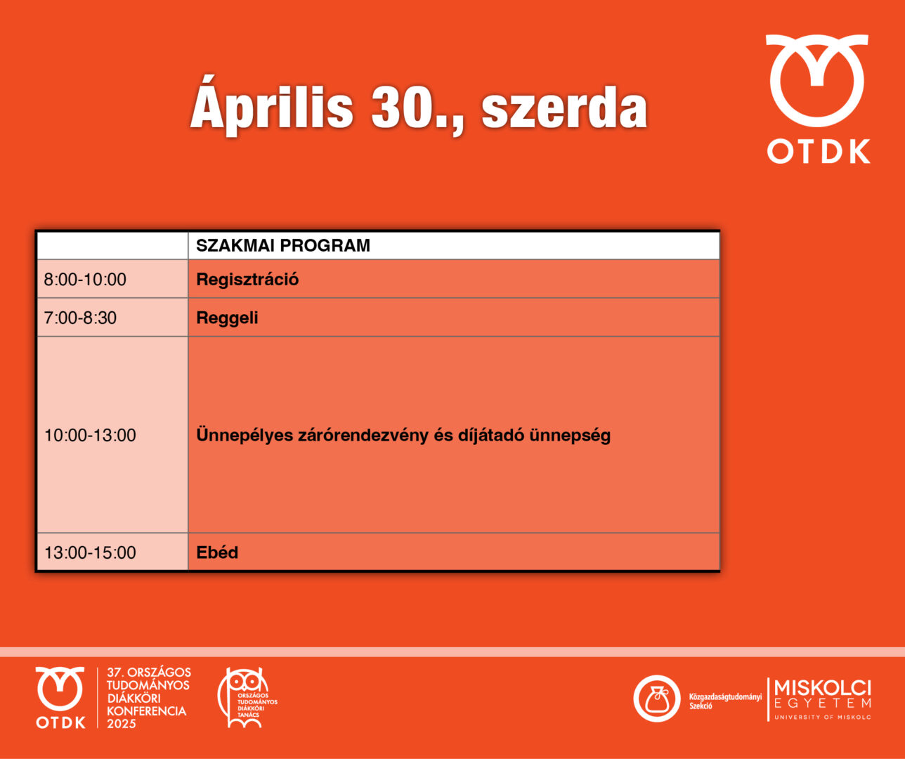 OTDK közgáz 2025 napi programok4
